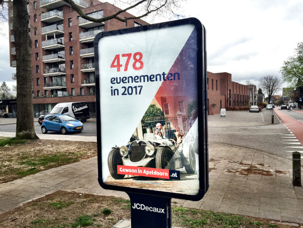 Mupi's citymarketing campagne Gewoon in Apeldoorn